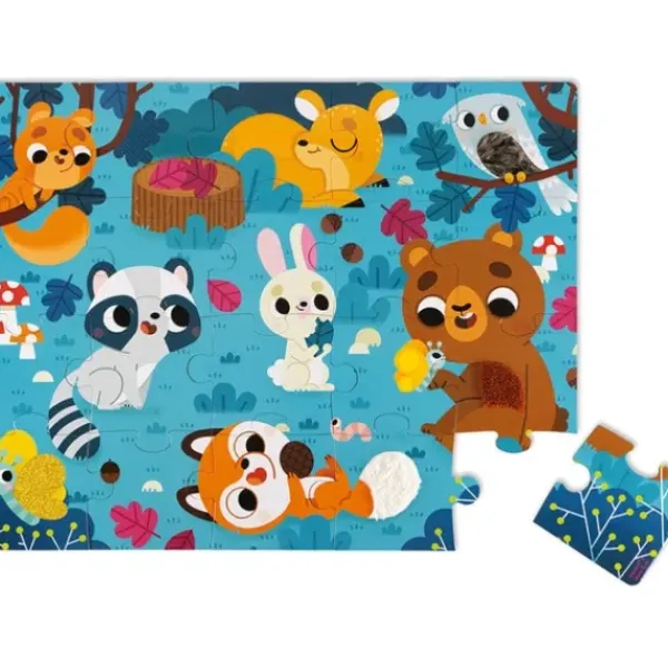 Janod Puzzle Bébé / Enfant<Puzzle Tactile 20 Pieces Les Animaux De La Foret
