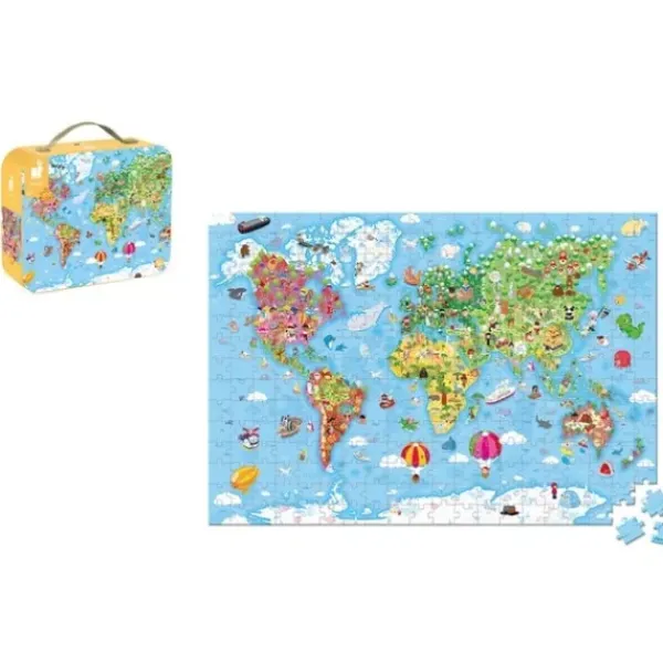 Janod Puzzles Enfants De 250 À 1000 Pièces<Puzzle Valise - Carte Du Monde - 300 Pieces