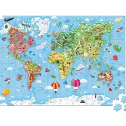 Janod Puzzles Enfants De 250 À 1000 Pièces<Puzzle Valise - Carte Du Monde - 300 Pieces