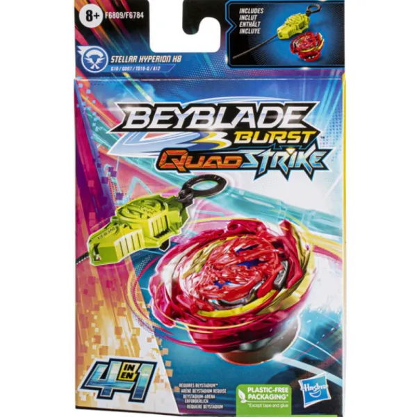Hasbro Jeux De Récréation<Starter Pack Beyblade Burst Quadstrike - Toupie Stellar Hyperion H8 Et Lanceur