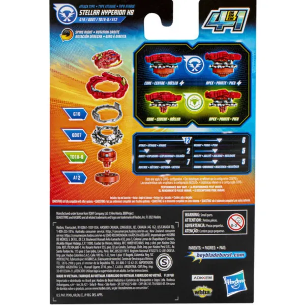 Hasbro Jeux De Récréation<Starter Pack Beyblade Burst Quadstrike - Toupie Stellar Hyperion H8 Et Lanceur