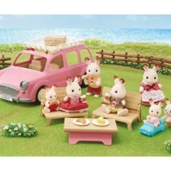 Sylvanian Families Heros & Univers< - 5535 - Le Monospace Rose Et Set De Pique-Nique