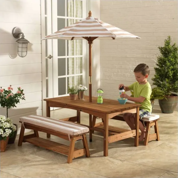 KidKraft Tables Et Chaises De Jardin<Table Avec Bancs Et Parasol
