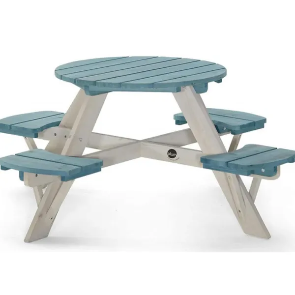 Plum Tables Et Chaises De Jardin<Table Ronde Avec Sieges Bleus En Bois