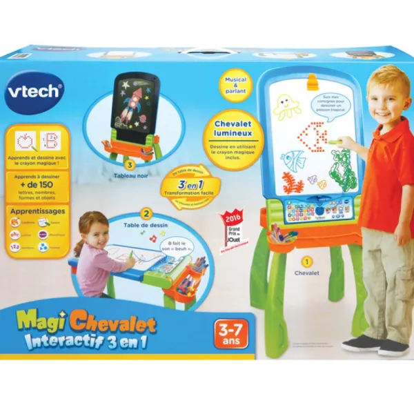 VTech Tableaux, Ardoises<Tableau Magi Chevalet Interactif 3 En 1