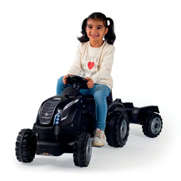 Smoby Tracteurs À Pédales<Tracteur Farmer Xl Noir + Remorque