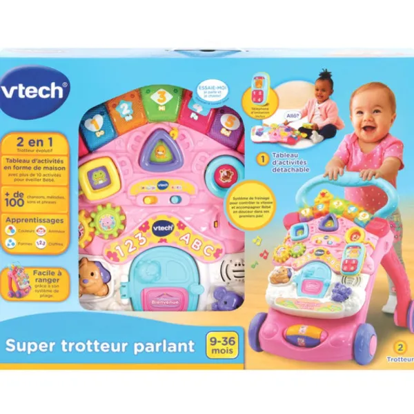 VTech Porteurs & Jouets À Bascules<Trotteur Parlant 2 En 1 Rose